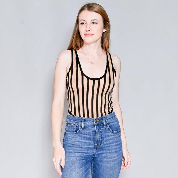 House of CB Tops House Of Cb Ava Black Nude Bandage Mesh Bodysuit